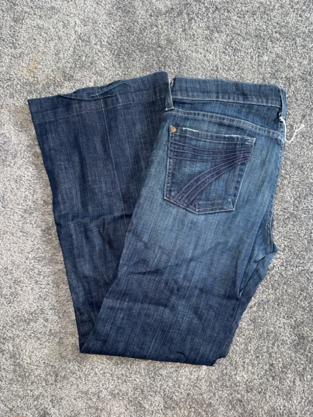 7 For All Mankind Women’s Boot Cut Jeans - Dark Blue Wash